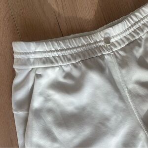 White Elastic Waist Joggers